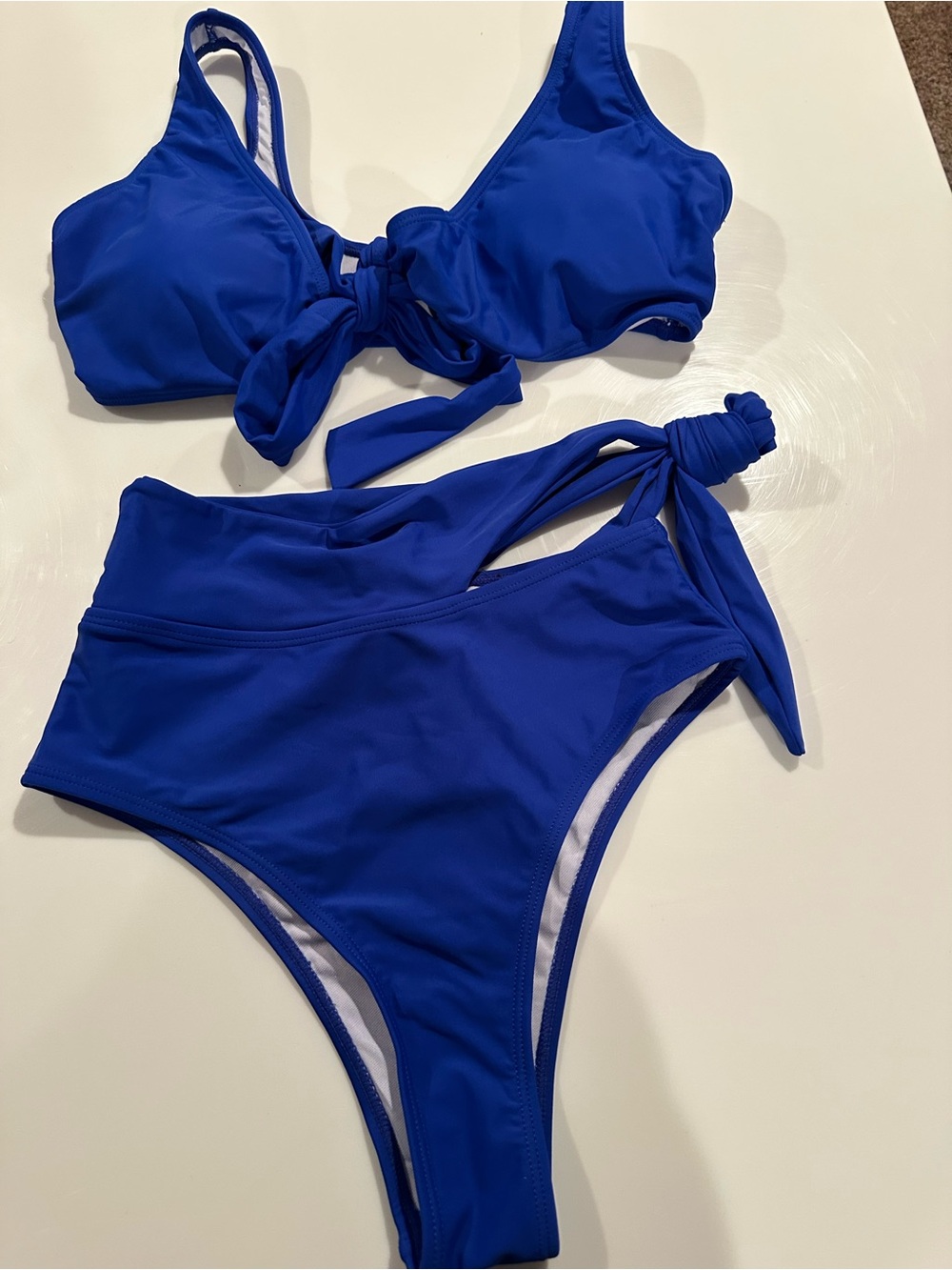 Royal Blue Tie-Front Bikini Set